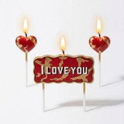 Sevgililer Günü I Love You Kırmızı Mum Seti - Parti Sürprizi