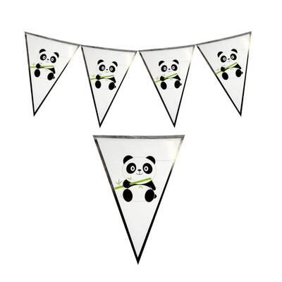 Sevimli Panda Bayrak Afiş Set