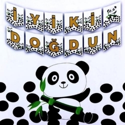 Sevimli Panda İyi Ki Doğdun Banner Set - Parti Sürprizi