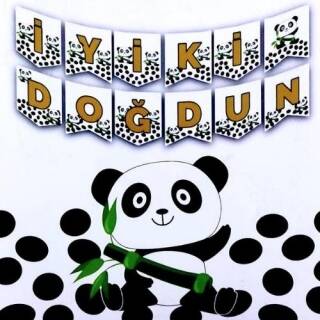 Sevimli Panda İyi Ki Doğdun Banner Set - 1
