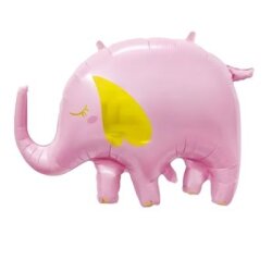 Sevimli Pembe Fil Şekilli Folyo Balon 1 Adet - Parti Sürprizi