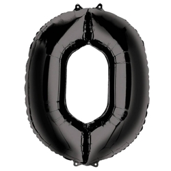 Siyah 0 Rakam Folyo Balon 100 cm 1 Adet - Parti Sürprizi