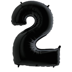 Siyah 2 Rakam Folyo Balon 100 cm 1 Adet - Parti Sürprizi