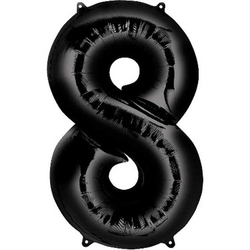 Siyah 8 Rakam Folyo Balon 100 cm 1 Adet - Parti Sürprizi