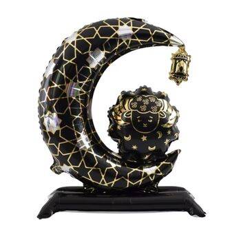 Siyah Ayaklı Hilal Şekilli Folyo Balon 1 Adet - 1