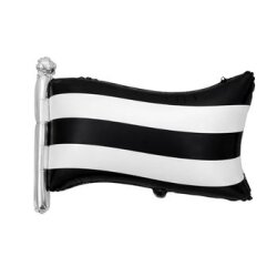 Siyah Beyaz Bayrak Şekilli Folyo Balon 1 Adet - Parti Sürprizi