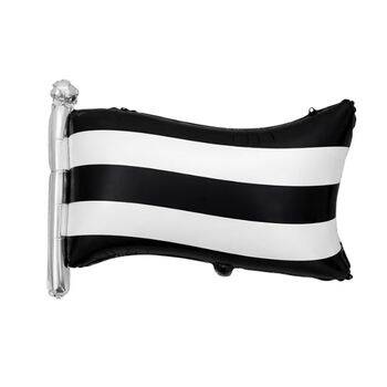 Siyah Beyaz Bayrak Şekilli Folyo Balon 1 Adet - 1