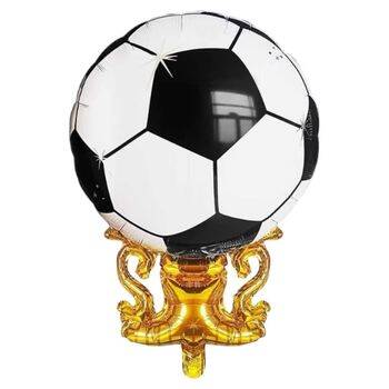 Siyah Beyaz Kupa Şekilli Futbol topu Folyo Balon 1 Adet - 1