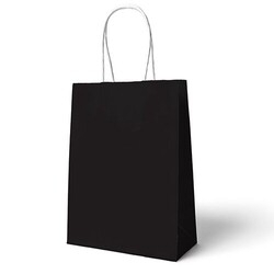 Siyah Büküm Saplı 6 Adet Hediye Çantası 22 x 24 cm - Parti Sürprizi