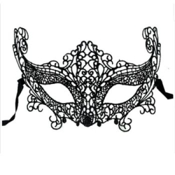 Siyah Dantelli Eğlenceli Maske 1 Adet - Parti Sürprizi