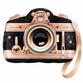 Siyah Fotoğraf Makinesi Şekilli Folyo Balon 1 Adet - 1