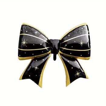 Siyah Gold Fiyonk Şekilli Folyo Balon 1 Adet - 1