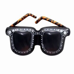 Siyah Gözlük Şekilli Folyo Balon 1Adet - Parti Sürprizi