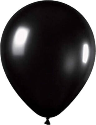 Siyah Metalik Latex Balon 10 Adet