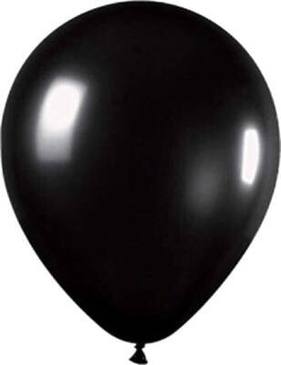 Siyah Metalik Latex Balon 10 Adet - 1