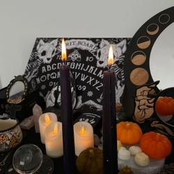 Siyah Metalik Parlak 2 li Şamdan Uzun Mum - Parti Sürprizi