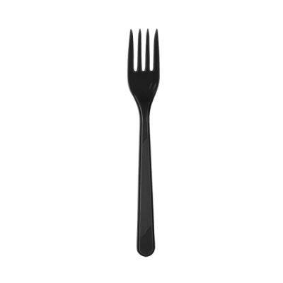 Siyah Renk Plastik Çatal 25 Adet - 1