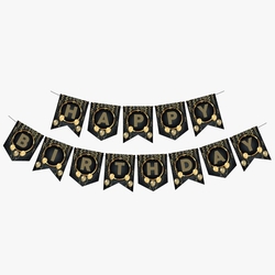 Siyah Üzeri Altın Happy Bırthday Afiş - Parti Sürprizi