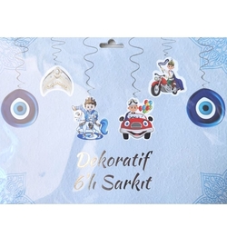 Sünnet Teması Tavan Sarkıt Süs 6 Adet - Parti Sürprizi