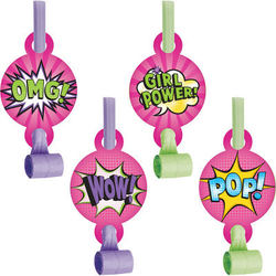 Superhero Girl Teması Kaynana Dili 8 Adet - Parti Sürprizi
