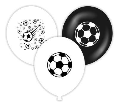 Taraftar Baskılı Siyah Beyaz Latex Balon 10 Lu - 1