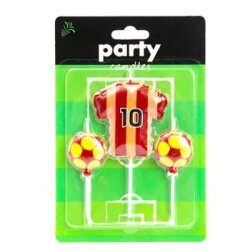 Taraftar Temalı Futbol Topu Sarı Kırmızı Mum Set - Parti Sürprizi