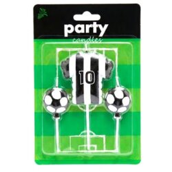 Taraftar Temalı Futbol Topu Siyah Beyaz Mum Set - Parti Sürprizi