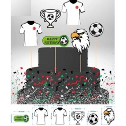 Taraftar Temalı Siyah Beyaz 6 lı Kürdan - Parti Sürprizi