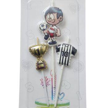 Taraftar Temalı Siyah Beyaz Futbolcu Mum Set - 1