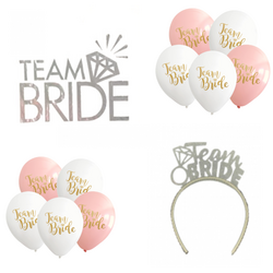 Team Bride Balonlu Gümüş Set - Parti Sürprizi