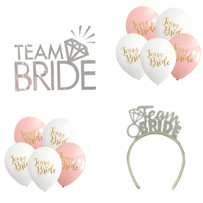 Team Bride Balonlu Gümüş Set