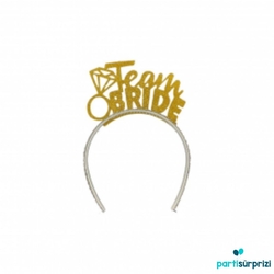 Team Bride Simli Altın Taç 1 Adet - Parti Sürprizi