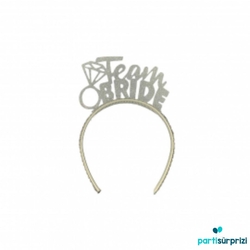 Team Bride Simli Gümüş Taç 1 Adet - Parti Sürprizi