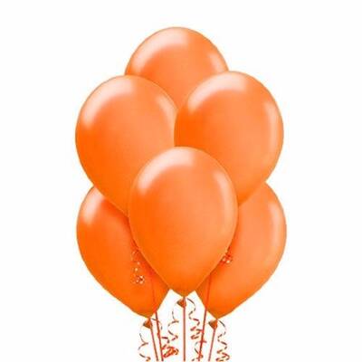 Turuncu Metalik Latex Balon 10 Adet - 1