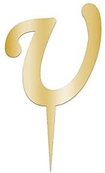 U Harf Aynalı Altın Pleksi 7 cm - Parti Sürprizi