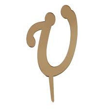 Ü Harf Aynalı Altın Renk Pleksi 7 cm - Parti Sürprizi