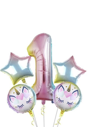 Unicorn 1 Yaş Folyo Balon Set - Parti Sürprizi