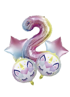 Unicorn 2 Yaş Folyo Balon Set - 1