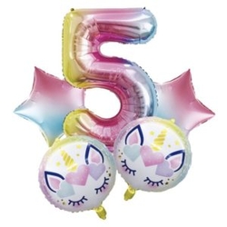 Unicorn 5 Yaş Folyo Balon Set - Parti Sürprizi