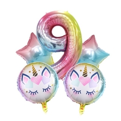 Unicorn 9 Yaş Folyo Balon Set - Parti Sürprizi