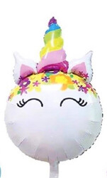 Unicorn Çiçekli Jumbo Folyo Balon 1 Adet - Parti Sürprizi