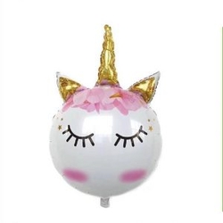 Unicorn Eyelash Gold Folyo Balon - Parti Sürprizi