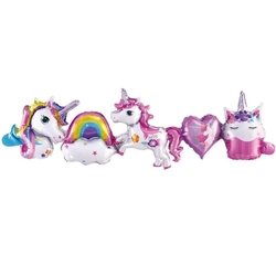 Unicorn Folyo Balon 5 li Set - Parti Sürprizi