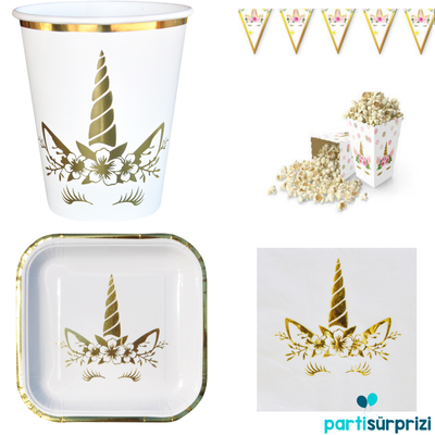 Unicorn Gold Baskılı Parti Seti - 1