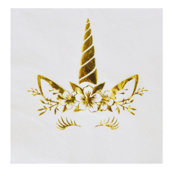 Unıcorn Gold Baskılı Peçete 16 Adet - Parti Sürprizi