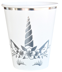 Unıcorn Gümüş Baskılı Bardak 6 Adet - Parti Sürprizi