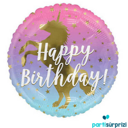 Unicorn Happy Birthday Folyo Balon - Parti Sürprizi