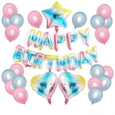 Unicorn Makaron Happy Birthday Balon Set - 1