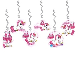 Unicorn Tavan Süs 70 cm 6 Adet - Parti Sürprizi