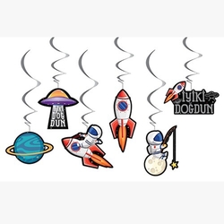 Uzay Teması 6 Lı Tavan Süs - Parti Sürprizi